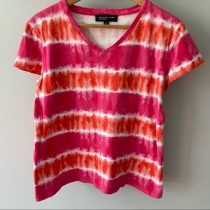 🐝🐝🐝 Jones New York tie dye stripe tee; Large